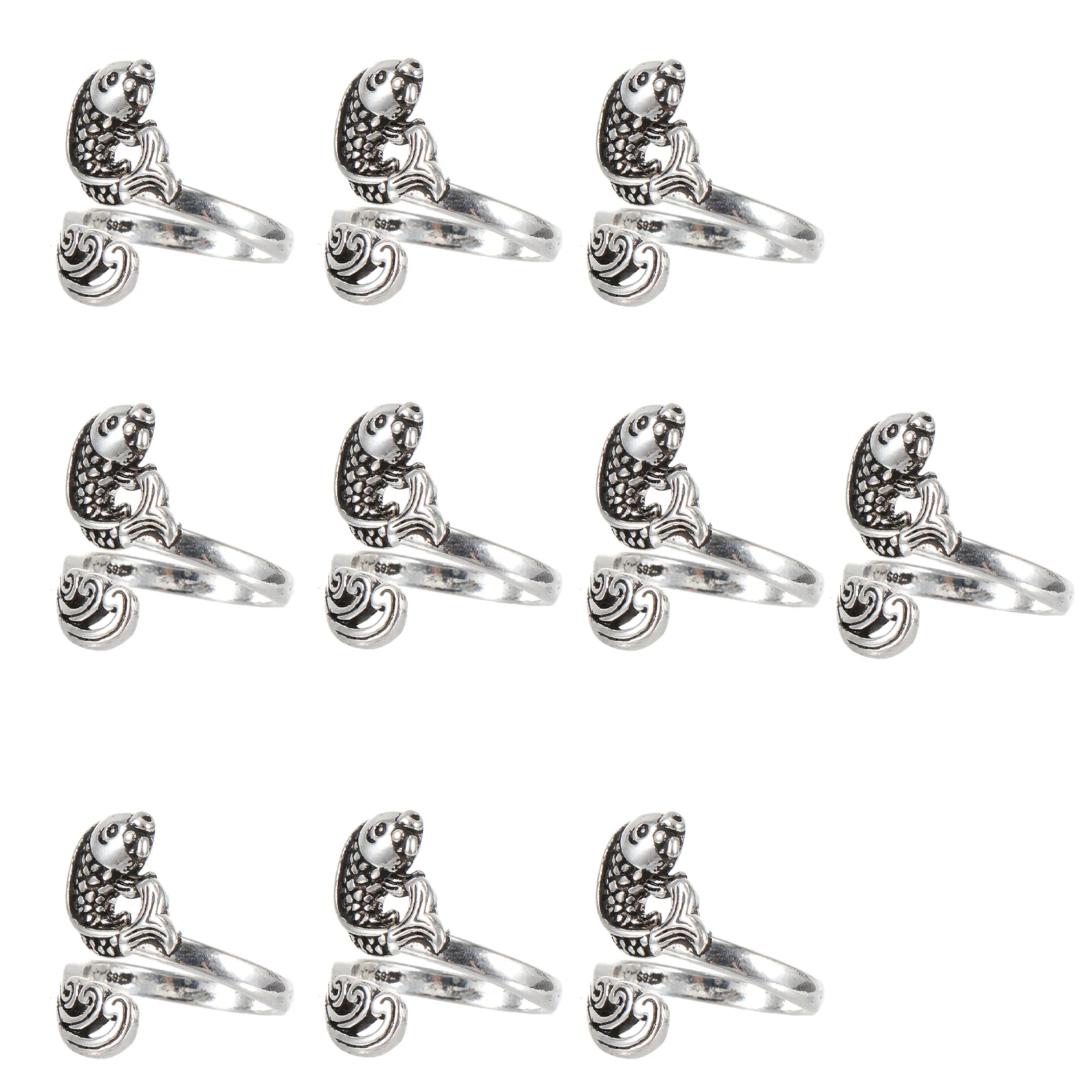 10 Pcs Hook Ring Braided Knitting Thimble Jewelry Crochet Koi Fish Delicate Finger Decoration Simple