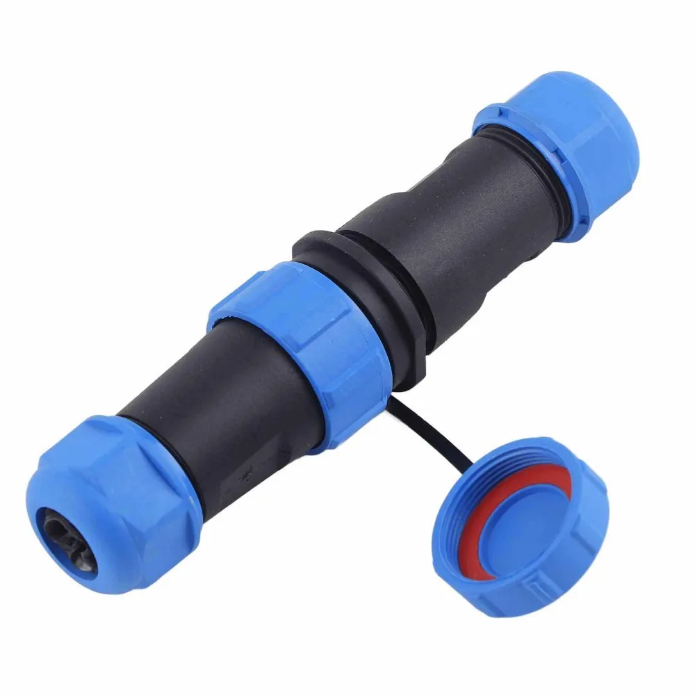 SP21 Waterproof Aviation Connector IP68 Docking Type Aviation Plug 30A 500V Plastic Cable in line Connector Solar Electrical