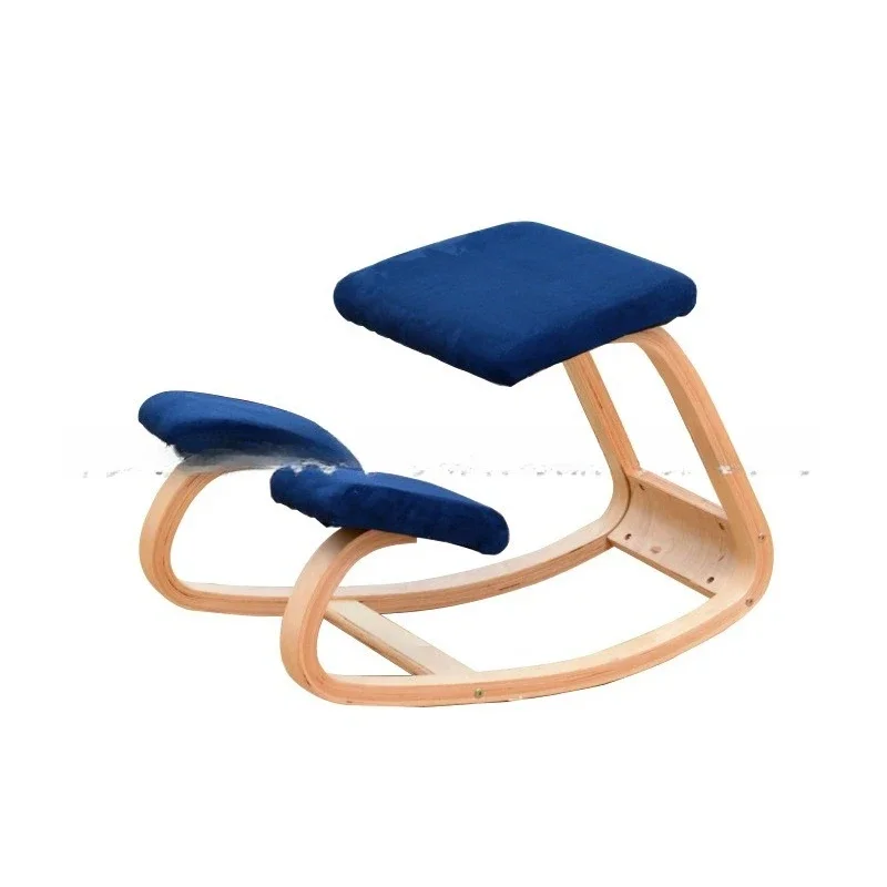 

Ergonomic Kneeling Chair Stool with Thick Cushion for Home Office, Improves Posture, Rocking Wood Knee Computer Chair
