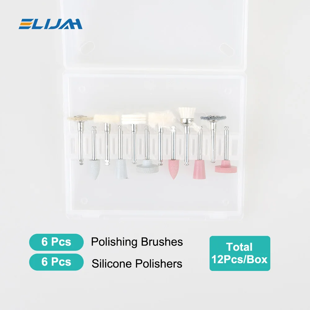 Denspay Dental 12pcs/box Composite Polishing Kit RA 2.35mm for Low Speed Hanpiece Porcelain Natural Teeth Nail Polishing