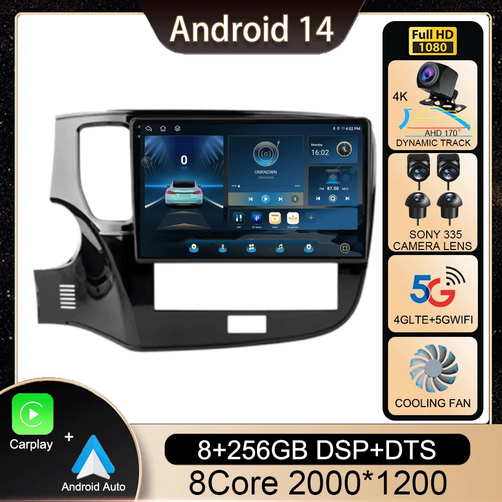 

Android 14 For Mitsubishi Outlander 3 III GF0W GF0W GG0W 2018 - 2021 Car Player Multimedia Video Navigation GPS Carplay NO DVD