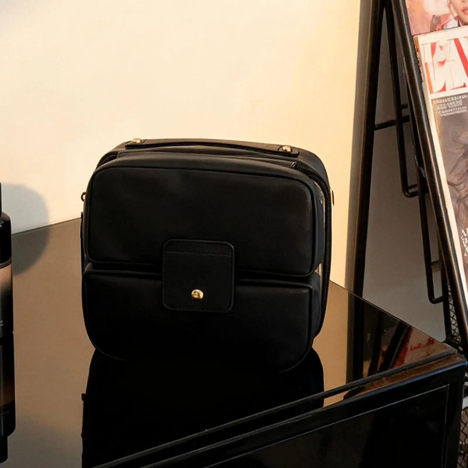 

Women Cosmetic Storage Bag with Handle Bathroom Cosmetic Organizer for Girlfriend Family Members Brushes Set