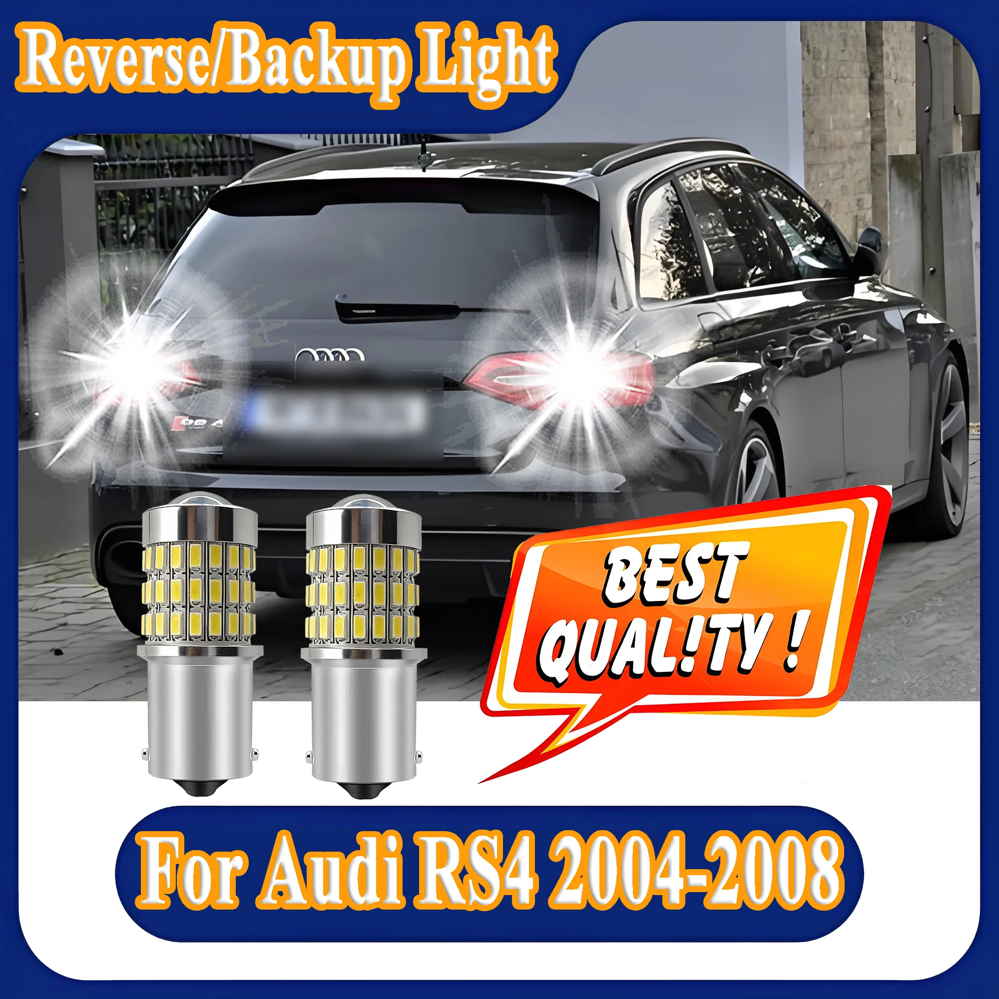 2PCS 1156 BA15S Projector Lens Light Canbus LED Reverse Light For Audi RS4 2004-2006 2007 2008 Super Bright Backup Back Up Lamp