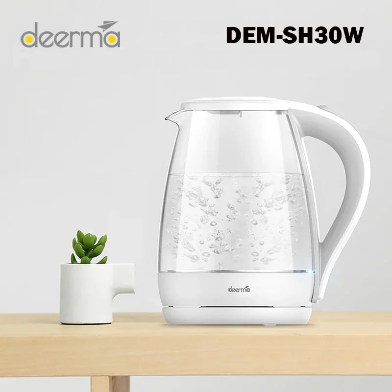 Deerma SH30W 1.7L Transparent Electric Glass Kettle Heat Resistant Glass Teapot Electric Kettles with Light Kitchen Appliances