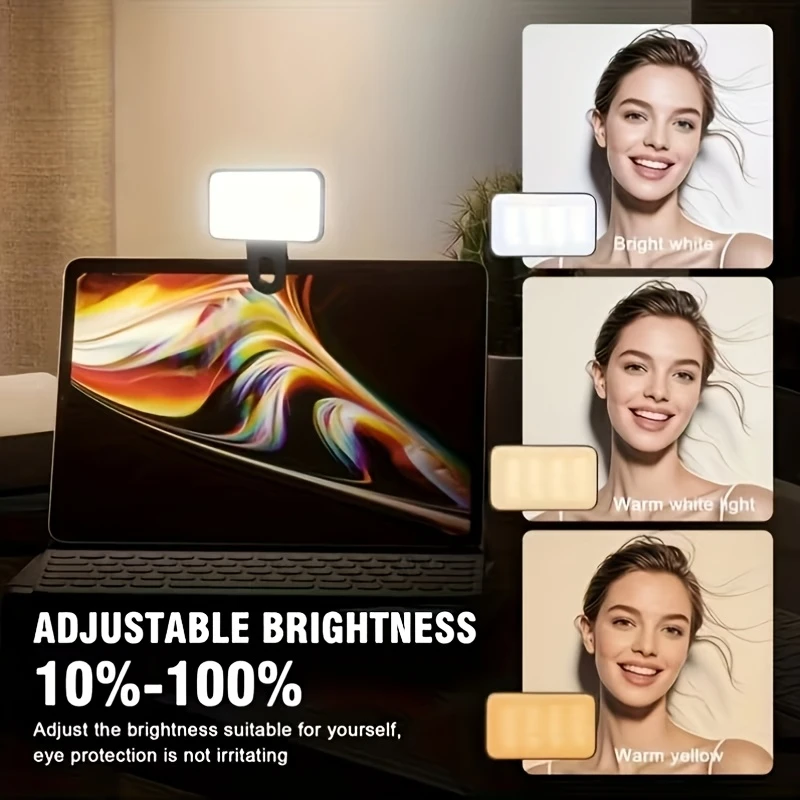 

Mini Clip Light 3 Brightness Adjustments TYPE-C Charging Lightweight and Compact Suitable for Mobile Phone Fill Light Night Lamp