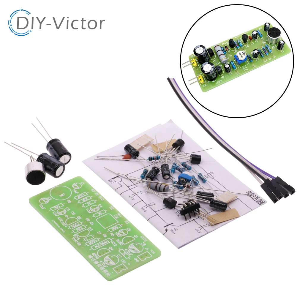 Loudspeaker Front Stage Amplifier Megaphone Pre-amplifier Circuit DIY kit DC 5V-10V Volume Microphone Head Module