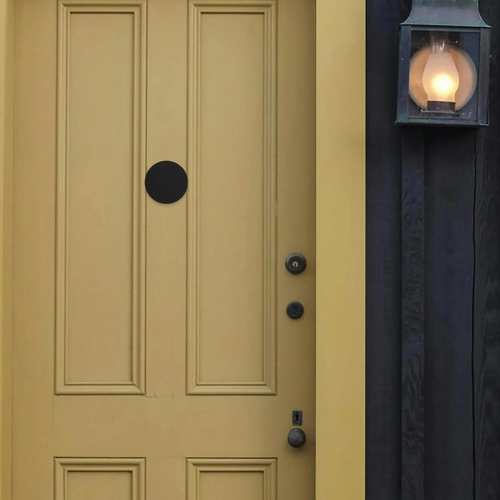 

1Set Universal Door Hole Cover Plate for Wooden Stainless Doors Quick Install No Tools Needed Knob Lock Peephole Filler Security