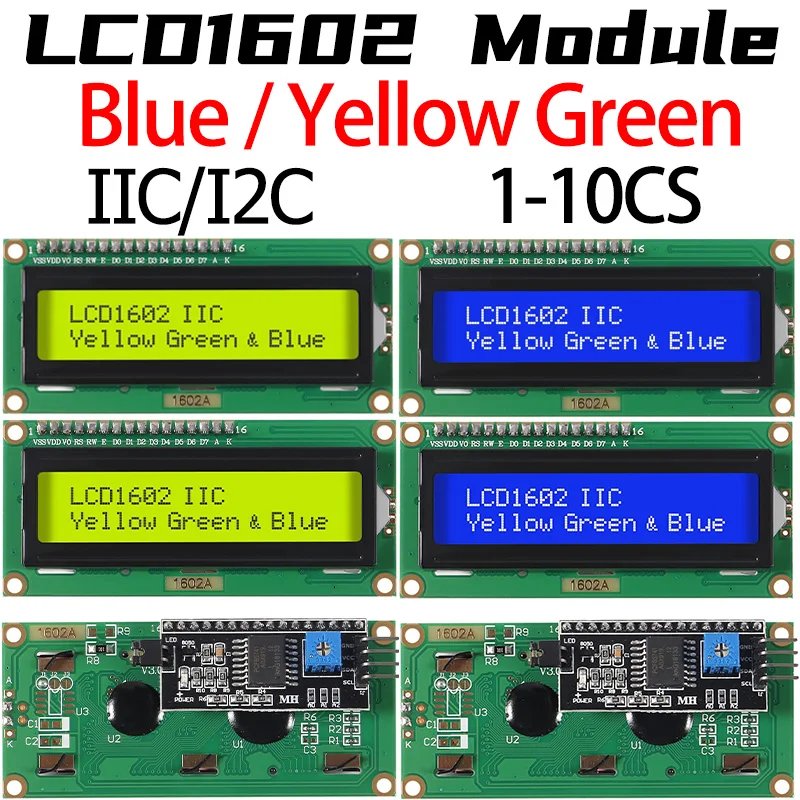 LCD1602 I2C Display Module Blue Green Screen 5V PCF8574 IIC Adapter Llate for Arduino