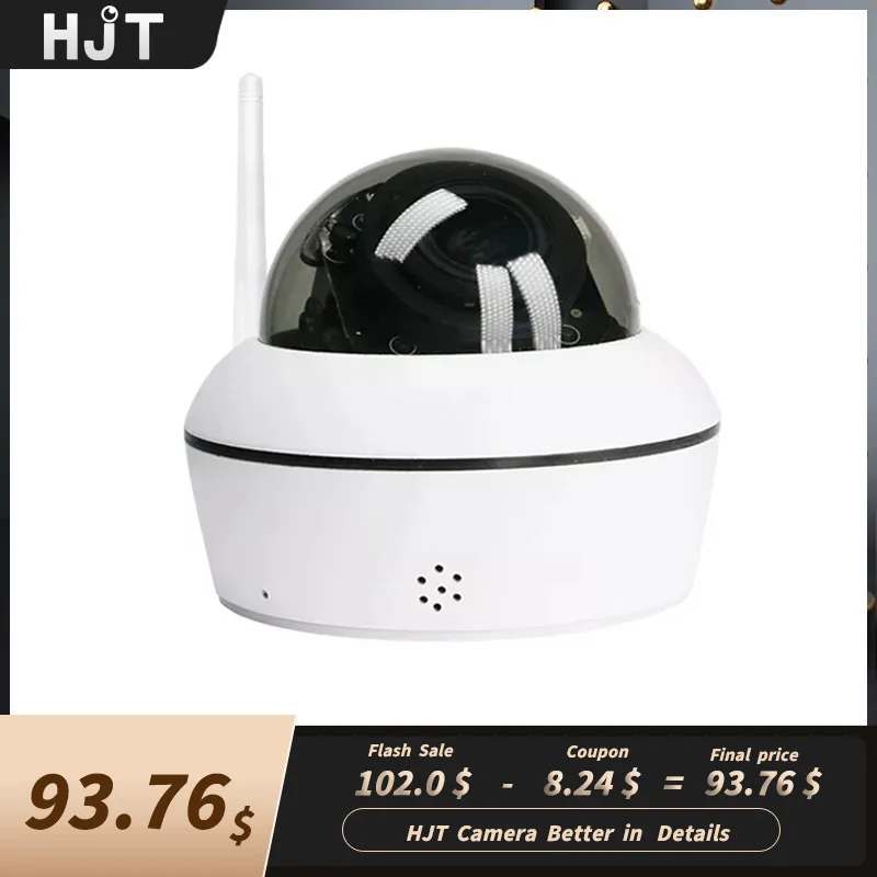 

HJT 5MP 5x Auto Optical Zoom WIFI PTZ Dome IP Camera Full Metal IR Night Vision Humanoid Tracking TF Card Two Way Audio Camhi