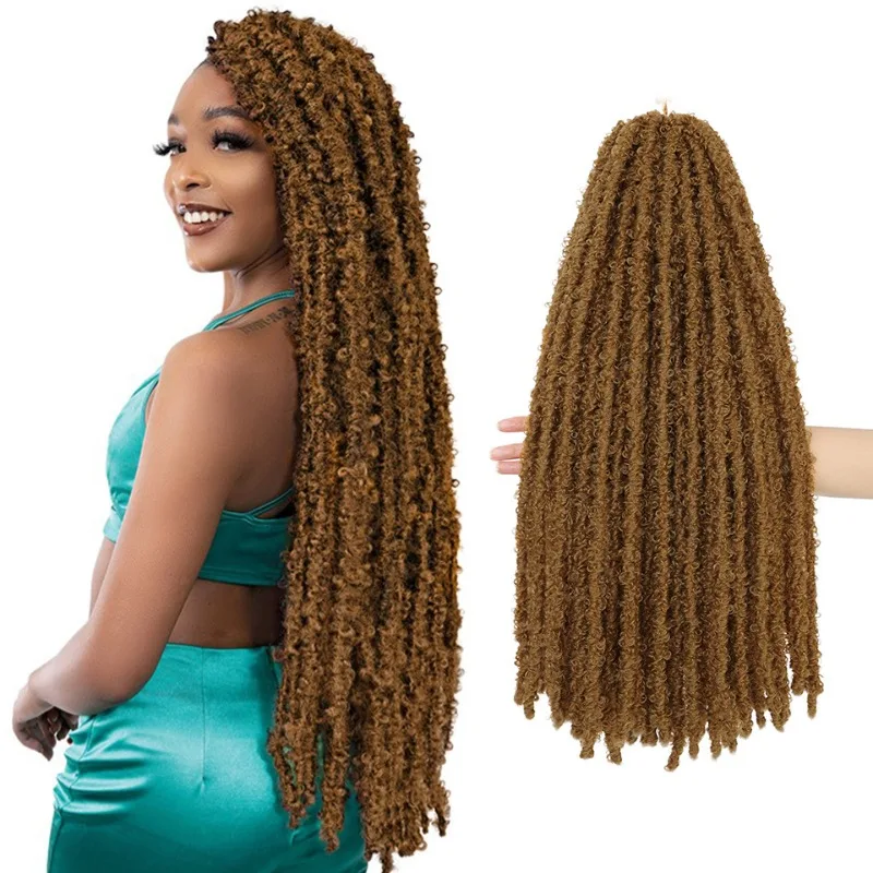 Moda europea y americana Amazon crochet hair 24 pulgadas 36 pulgadas mariposa curva mariposa Locs faux locs crochet hair