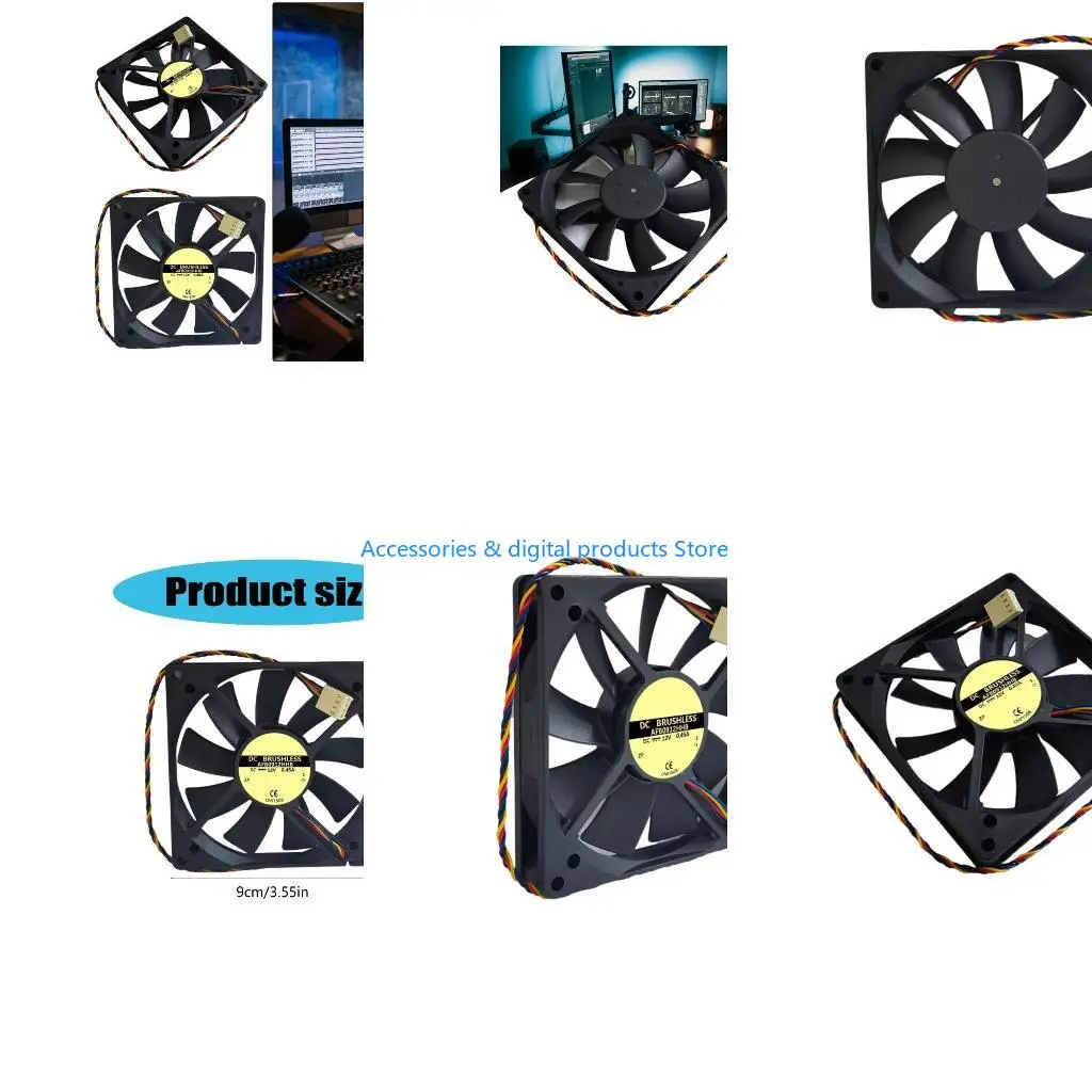 77JD Optimal Thermals Management 90mm PWM Fan,Computer Case Fan for Continuous Use
