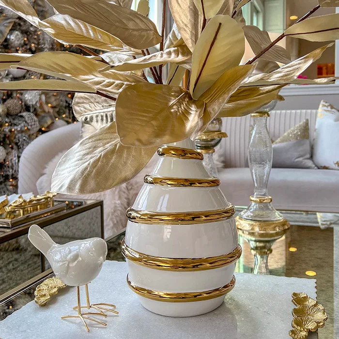 

Высококачественная модная европейская роскошная гальваническая керамическая ваза с инкрустацией золотом и серебряными бриллиантами, украшение для отеля, подарок