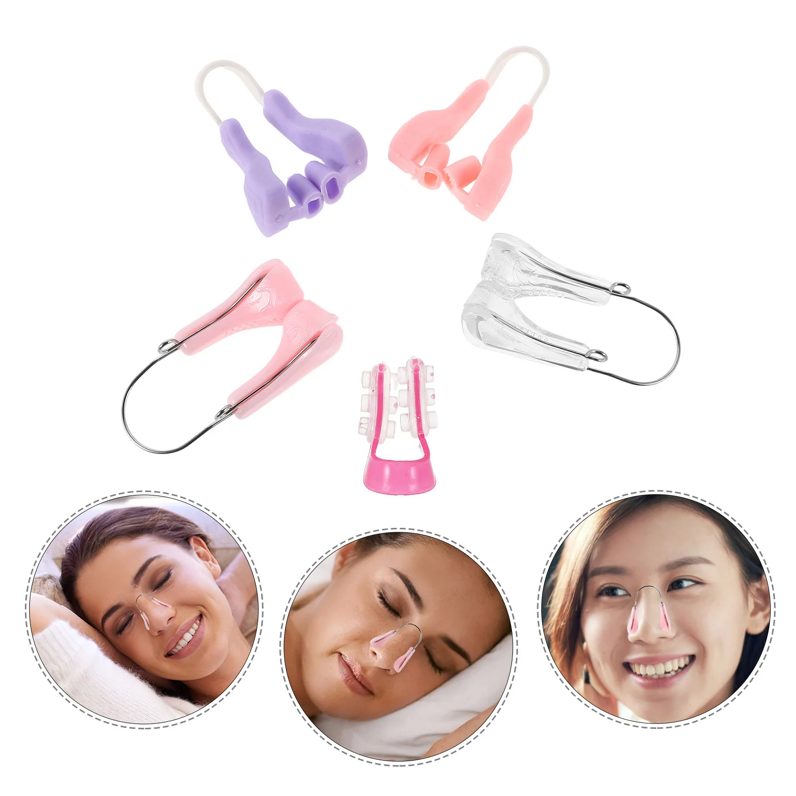 Lève-nez Invisible en Silicone souple, 5 pièces, pour l'amélioration de la respiration, utilisation jour et nuit, rehausseur de hauteur de pont plus mince