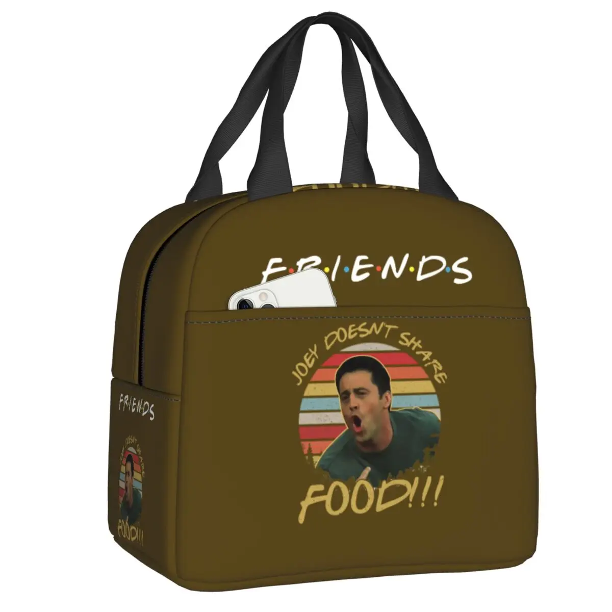 Custom Funny Joey Meme Friends Lunch Bag Women Cooler Warm Insulated Lunch Box for Adult Office