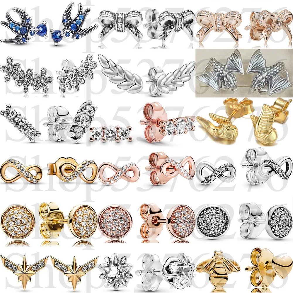 

Стерлингового серебра 925 пробы, ослепительные кластеры ромашки, капли, элегантность, бесконечная любовь, бант, модные серьги-гвоздики для женщин, подарок, ювелирные изделия своими руками