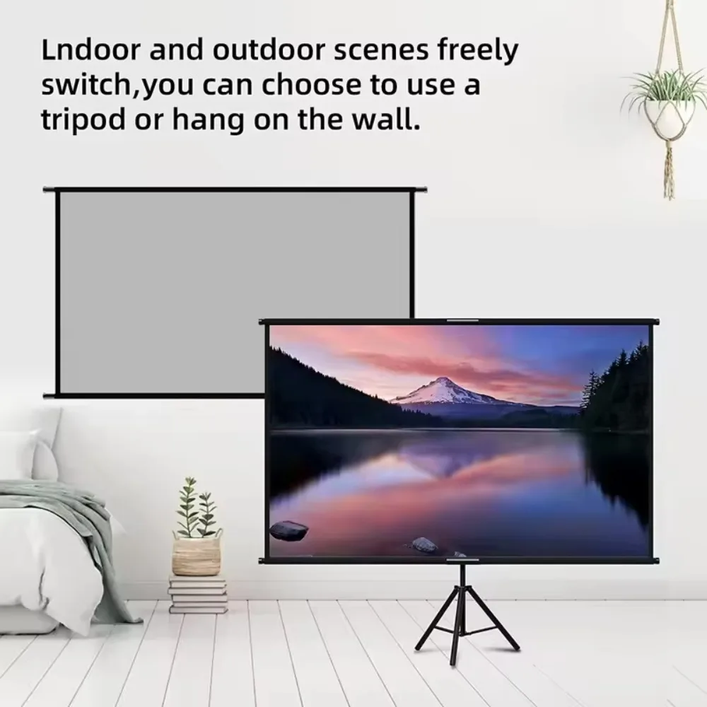 شاشة عرض فيلم مع حامل أبيض مضاد للضوء Alr 120 بوصة شاشة عرض ثلاثية القوائم للفناء الخلفي للمسرح الخارجي #5