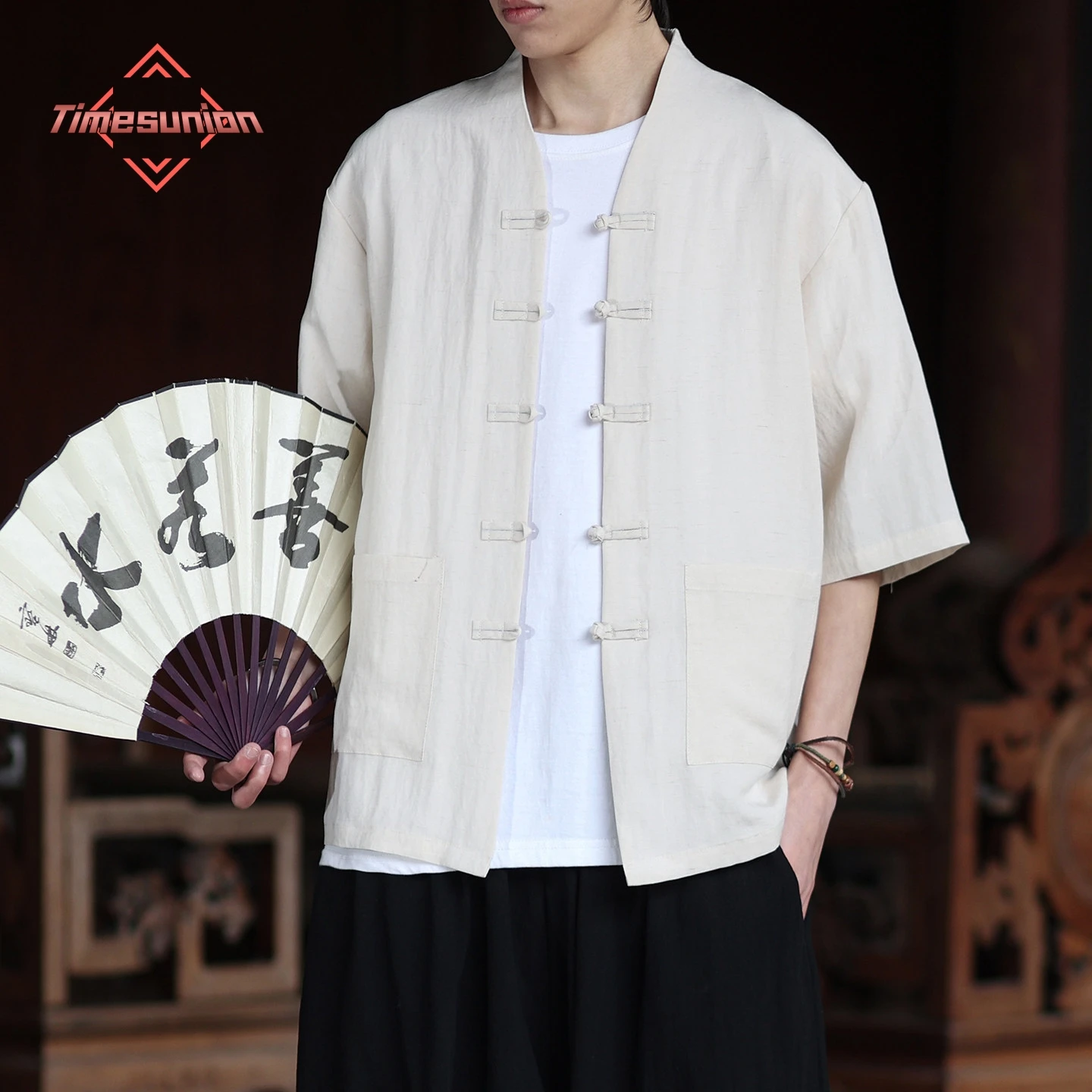 

New Chinese-style Short-sleeve Shirts for Man Summer Cool Linen Shirt Man High Quality
