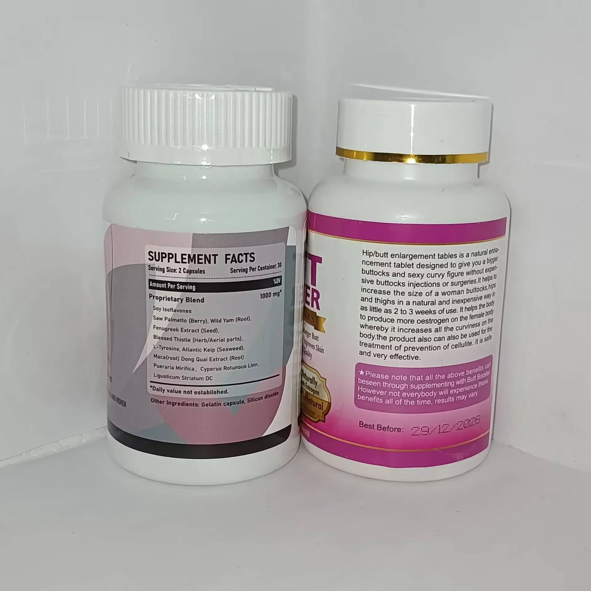 2 Bottles of Breast Ment Capsules+hip Ment Capsules Increase All Body Curves Increase Filling and Size Health Food