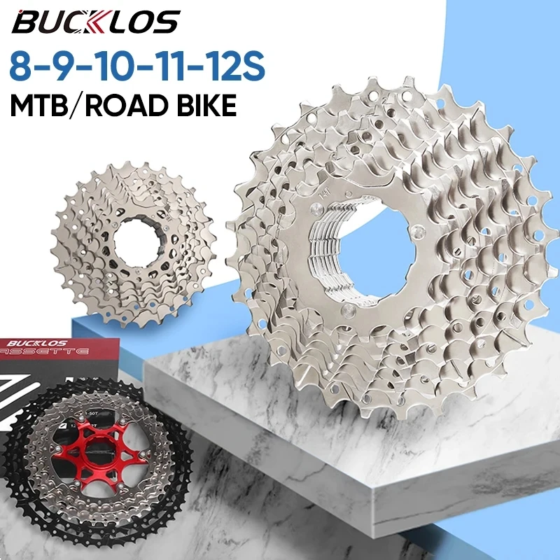 

BUCKLOS Bike Cassette MTB Road Bicycle Flywheel 8/9/10/11/12Speed Bicycle Freewheel HG Structure for Shimano 11 Speed Bike Parts