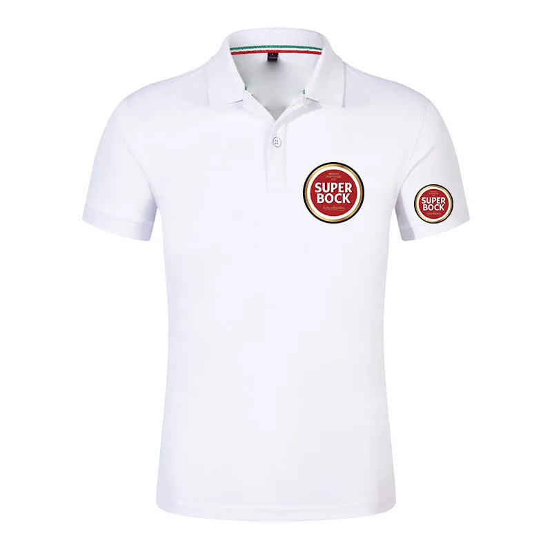Men's Short Sleeve Polo Shirt SUPER BOCK SABOR AUTENTICO Logo Print 2026 Contrast Collar Design Casual Business Golf T-shirt