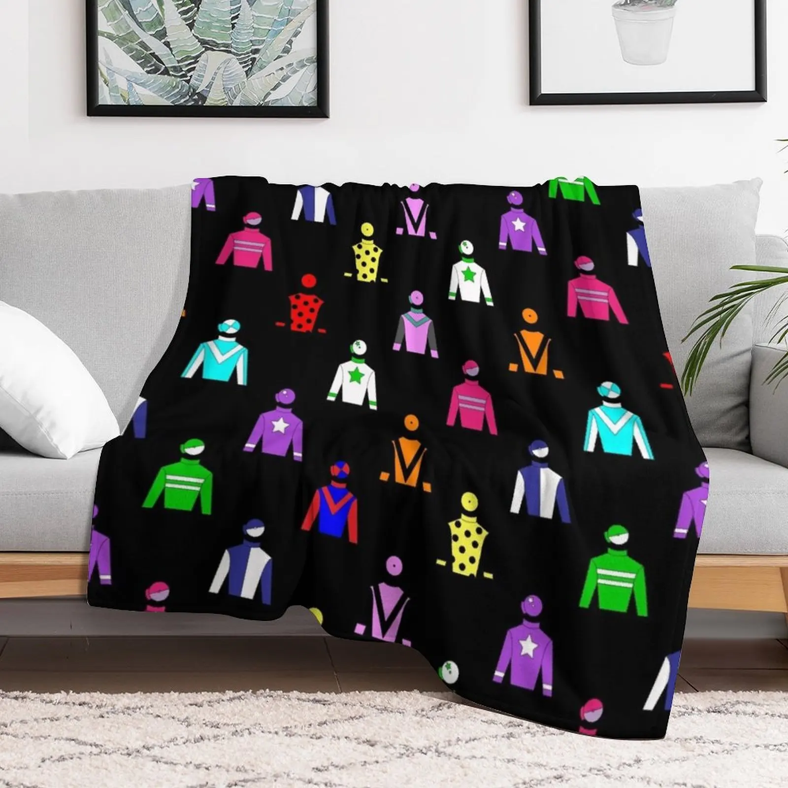 Horse Racing Jockey Silks Throw Blanket Soft Big Furry Bed Fashionable Blankets For Sofas Blankets