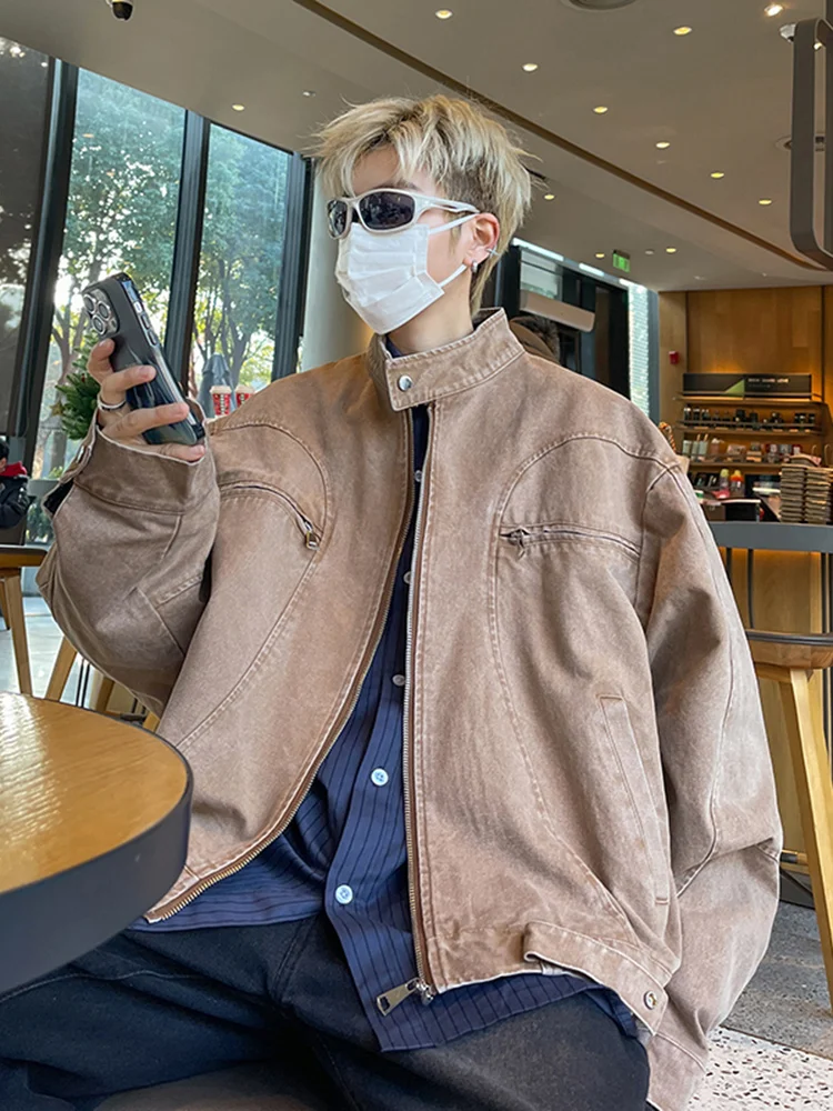 

Мужская куртка в стиле ретро-американский хип-хоп, весна-осень, с воротником-стойкой, в стиле пилот, молодежная, модная, свободного кроя, верхняя одежда