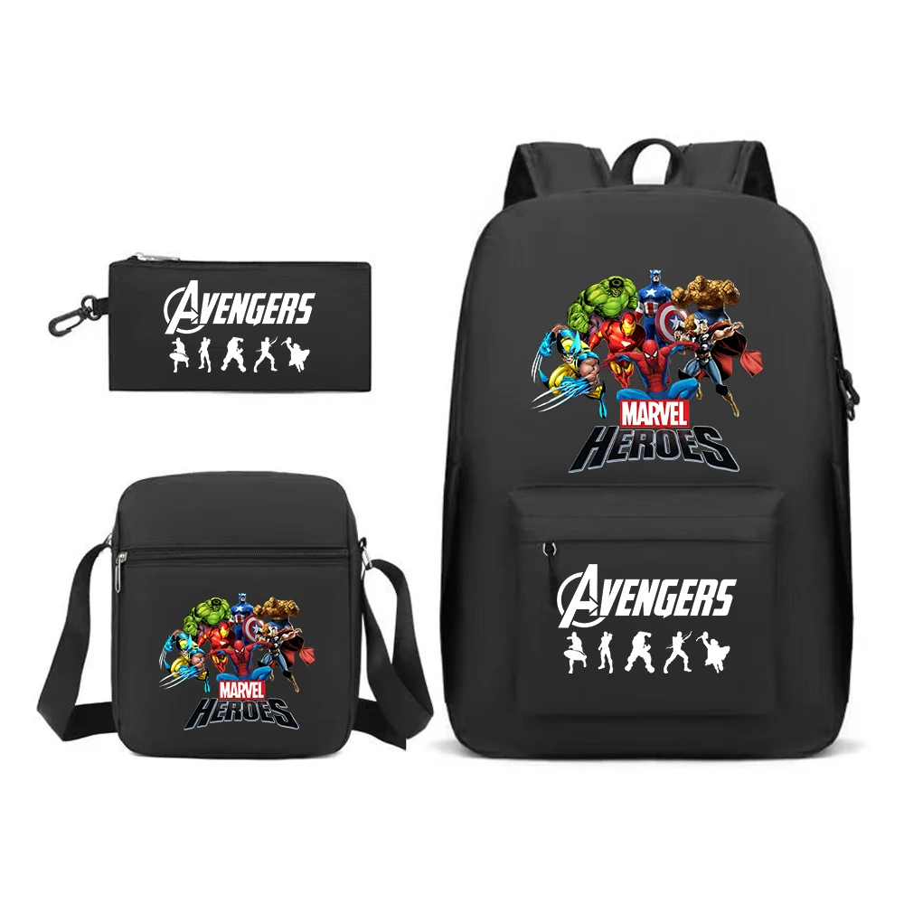 3 шт., набор рюкзаков с аниме-принтом Marvels Avengers, сумка-тоут и сумка, большой вместительный легкий и дышащий уличный рюкзак