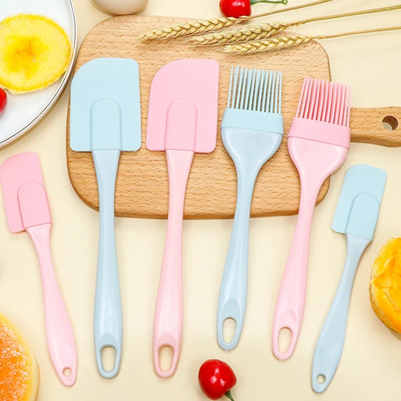 3 Pieces/Set Baking Spatula Batter Silicone Spatula Brush Mixing Spatula Butter Cake Cream Spatula Baking Supplies