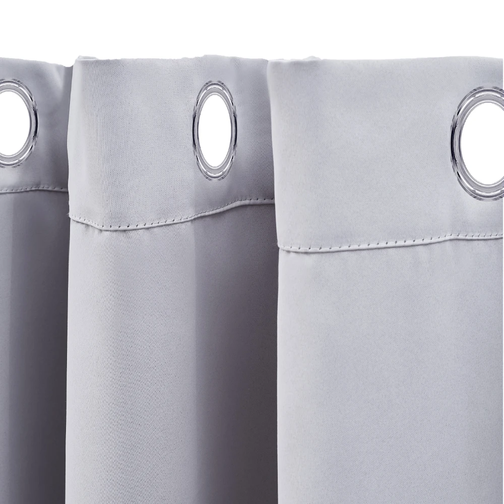 【Lifeideas】Solid Colour Grommet Top Polyester 100% Blackout Curtains Pair Home Decoration Windows Doors