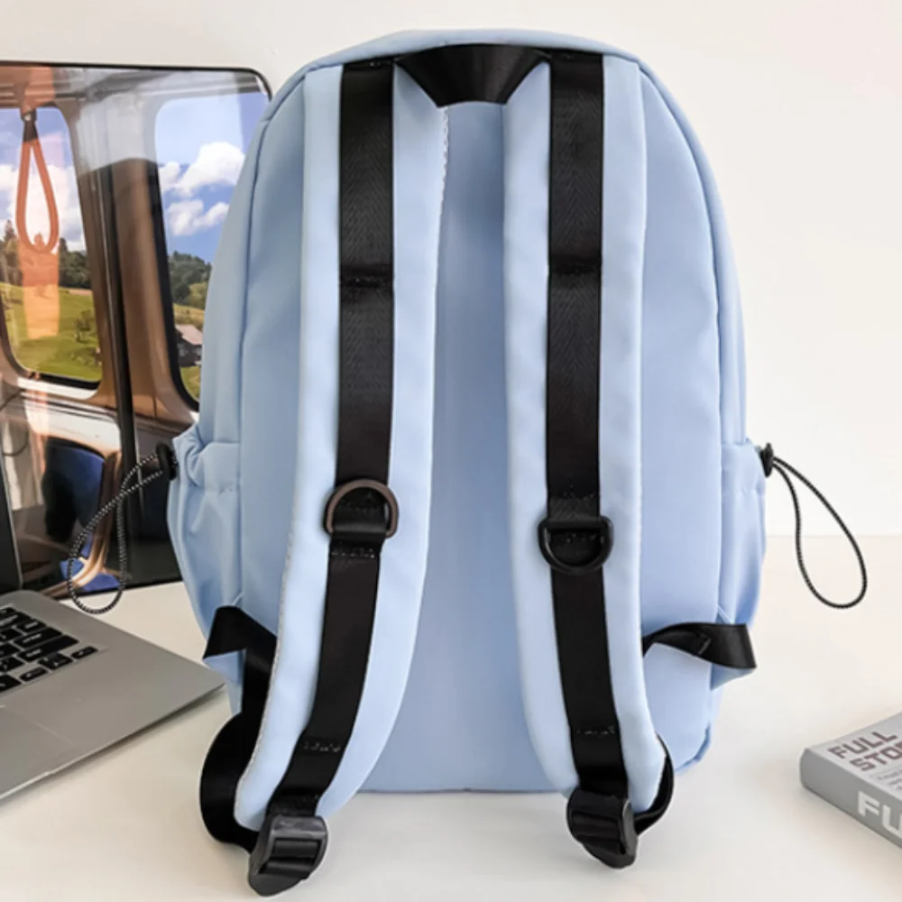 Trendy Canvas College Style Rucksack Schwarz Weiß Laptop Rucksack Schultasche Koreanische Version Ins Große Kapazität Tasche Unisex