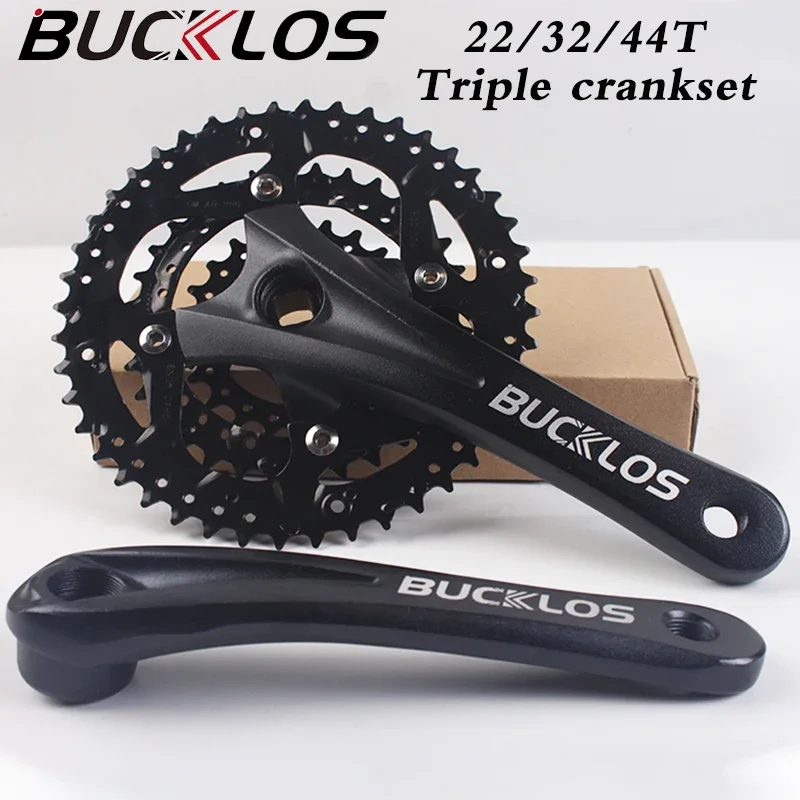 BUCKLOS Crankset 104/64 BCD MTB Crankset 3*9S 3*10S Mountain Bike Crank Set Aluminum Alloy Square Crank for Shimano