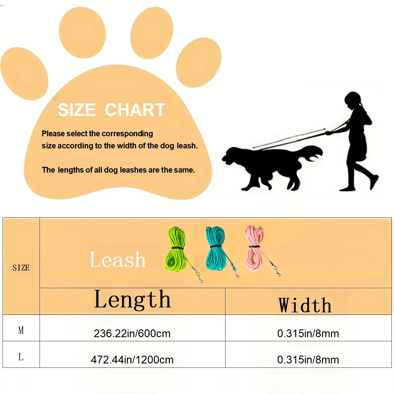 Correa larga de adiestramiento para perros de pvc impermeable_voghion.com