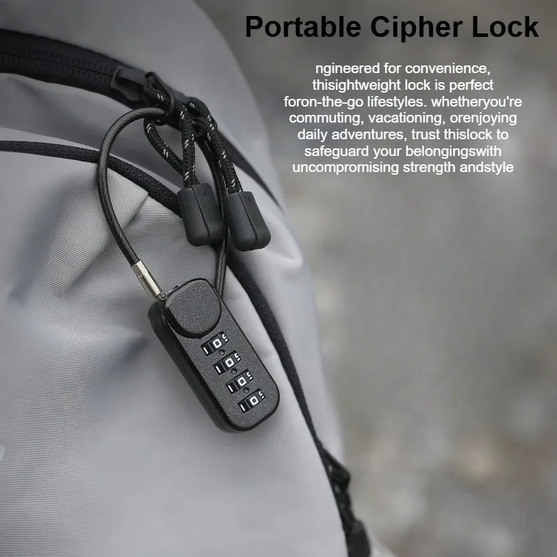 4 Digit Combination Code Number Lock With Spring Coil Wire Rope For Luggage Zipper Bag Backpack Suitcase Drawer Locks