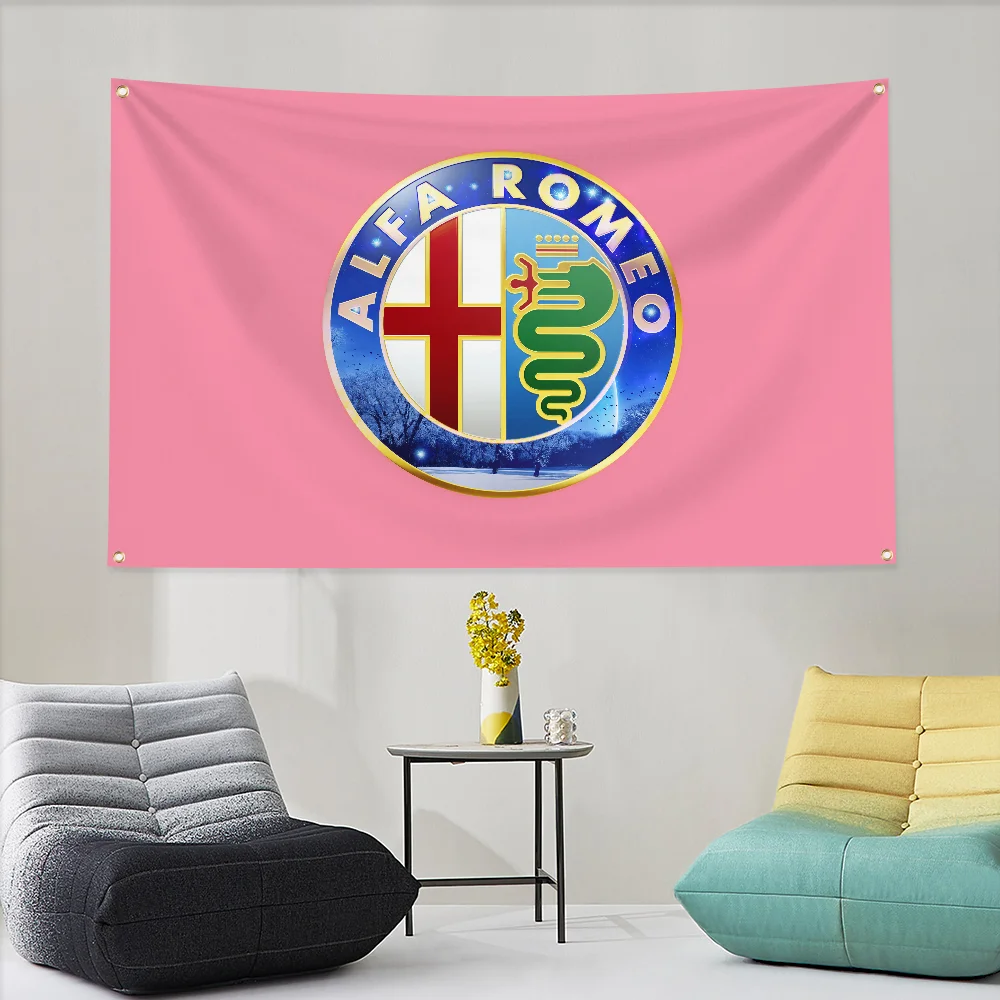 Home Decoration Rastar Co-Brand Alfa Romeos Tapestry Flag to Hang Flag Fall Decor Gifts Flags for Bedrooms Outdoor Banners