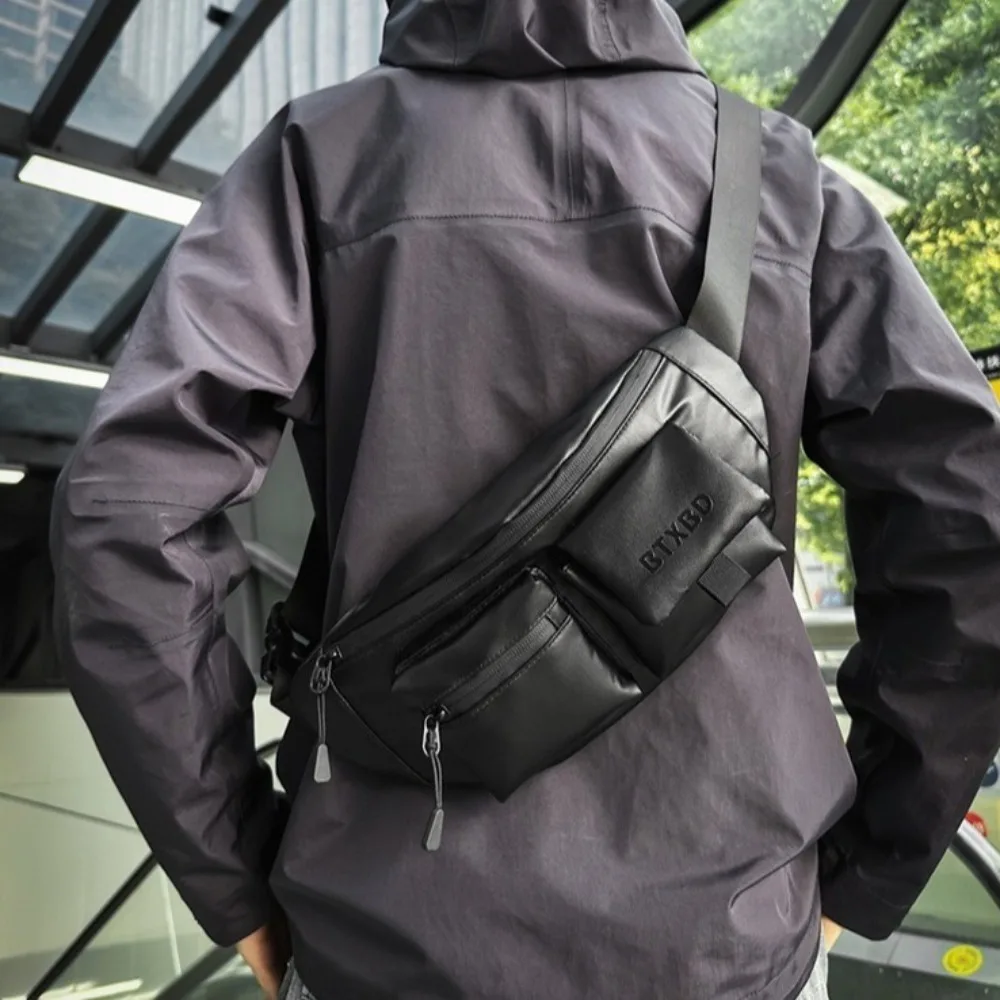 

Multi-function Men Chest Bag Solid Color Lightweight Running Waist Bags Large Capacity Crossbody Bag Sports Phone Bag Men