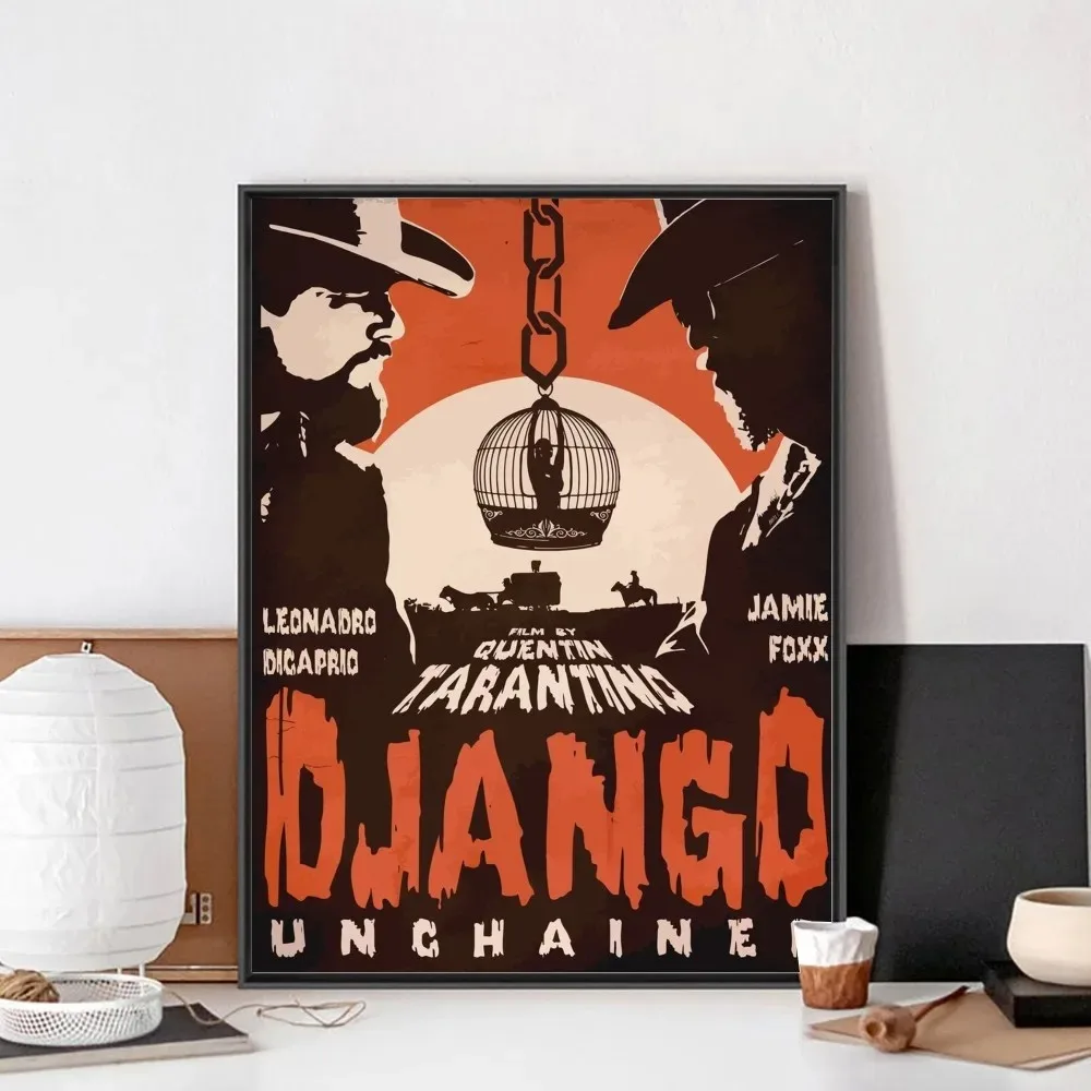 الفيلم الكلاسيكي جانغو غير مقيد المشارك الرجعية المشارك قماش اللوحة جدارية الحديثة غرفة المعيشة المنزلي غرفة نوم دراسة الفن الزخرفية #2
