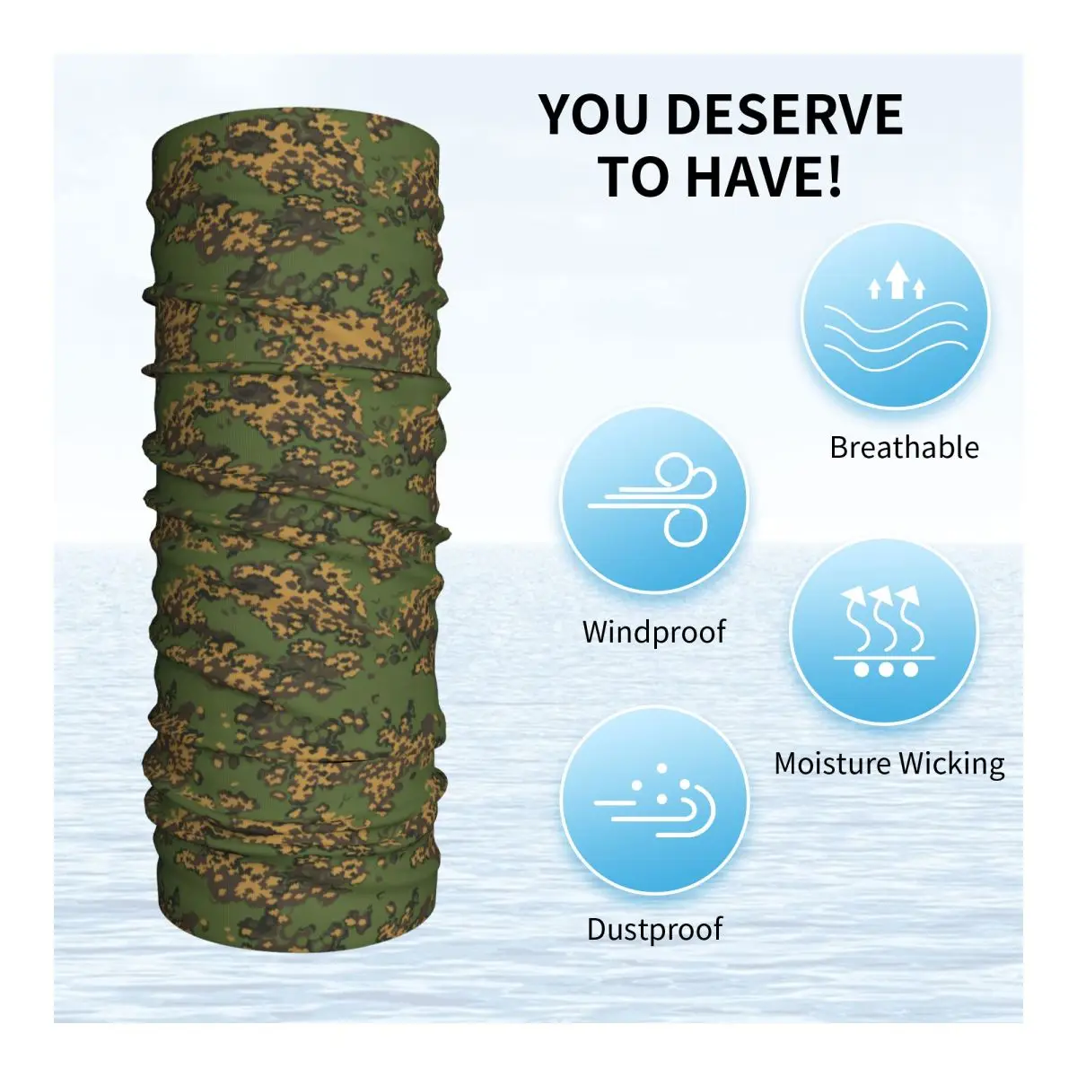Russian Woodland Camouflage Neck Gaiter Women Men UV Face Shield Winter Camo Bandana Scarf for Ski view 3