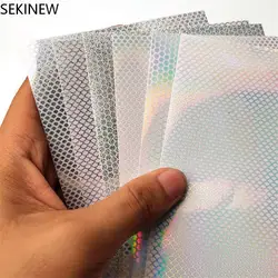 1Pc Fishing Lure Stickers 20X10cm Silver Laser Waterproof Adhesive Sticker Fishing Lure Refit DIY Material Accessories Fish Skin