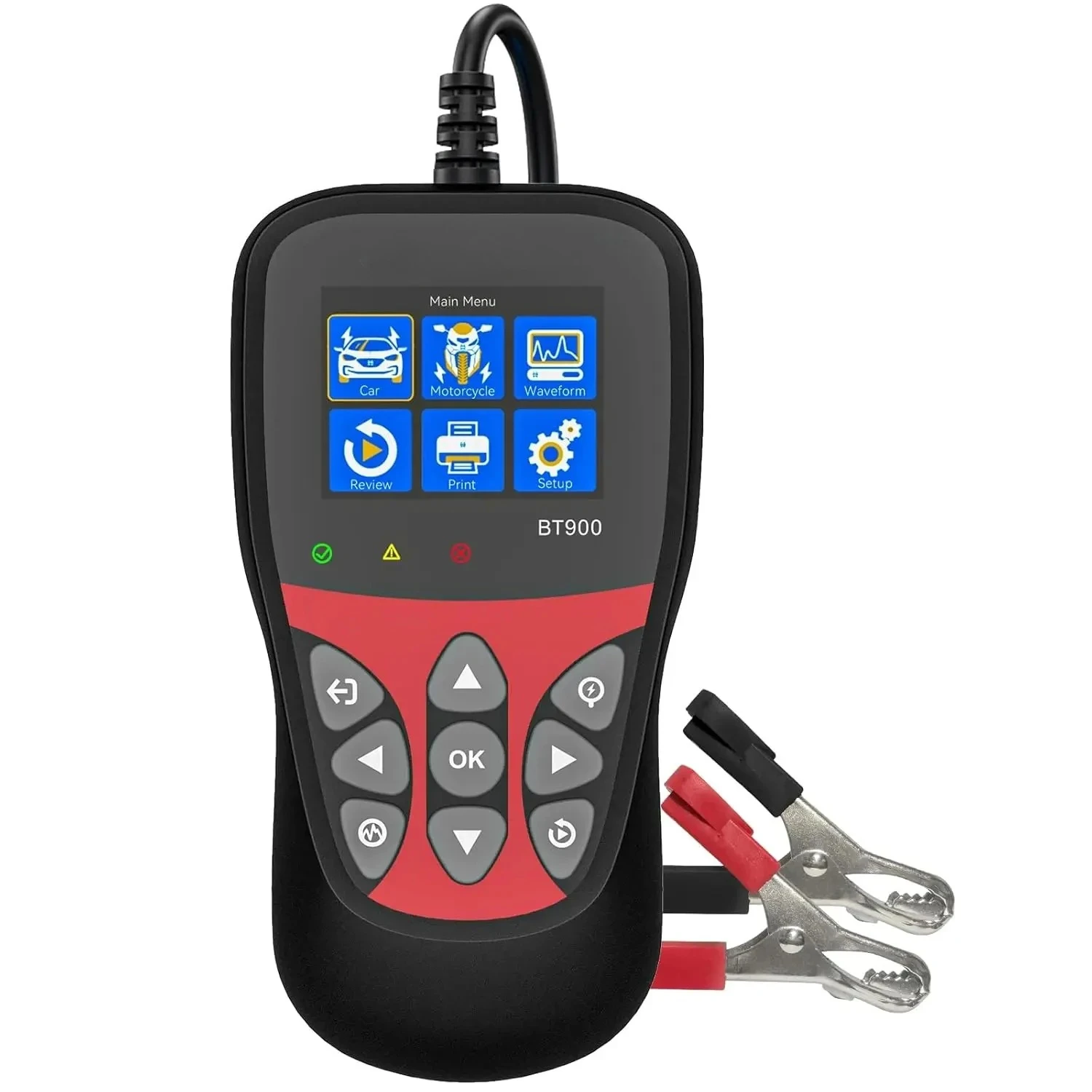 

BT900 OBD2 Тестер аккумуляторов Анализатор 6 В 12 В 5-3000CCA SOC и SOH Тест сопротивления для автомобилей, внедорожников, газонокосилок, автомобилей, мотоциклов