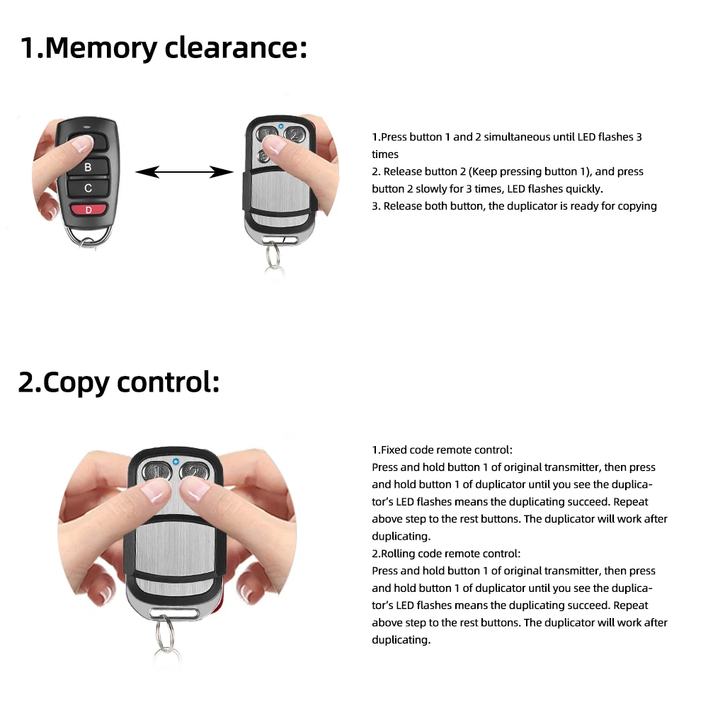 433 ميجا هرتز نسخة ذكية جهاز التحكم عن بعد اللاسلكية الثابتة المتداول رمز الباب العالمي مكررة مفتاح فوب 433 ميجا هرتز فتاحة بوابة عن بعد المرآب