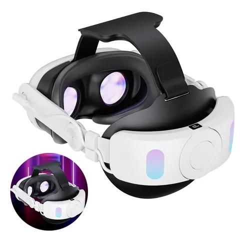 Alça de cabeça ajustável 6000mAh Bateria recarregável Alça de cabeça Acessórios VR ABS confortável para Meta Quest 3 VR Headset