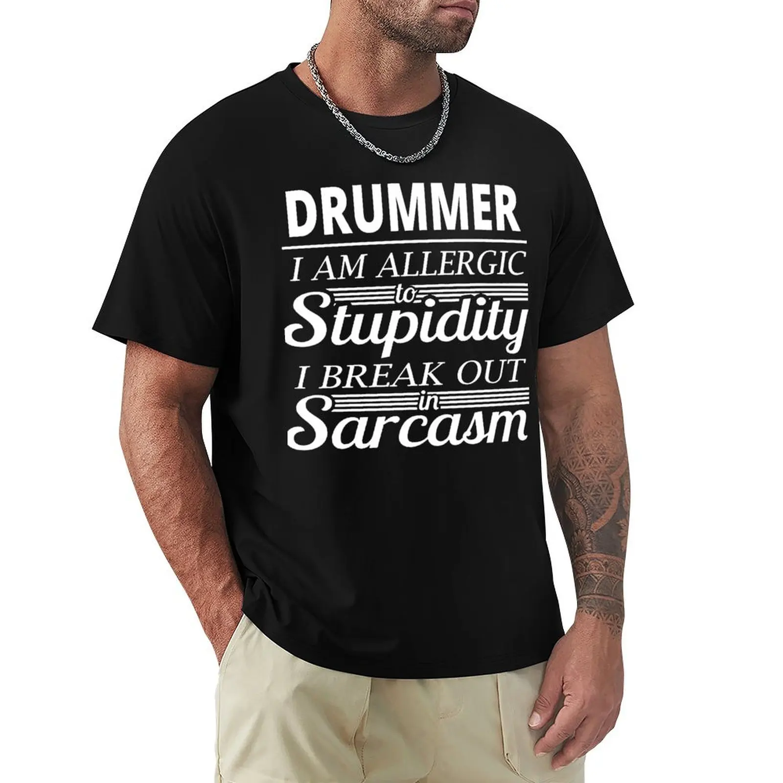 Drummer T-Shirt Plus Size Loose Fit T-Shirt