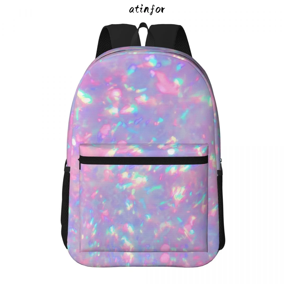 atinfor Purple Opal Inspired Printing Women Backpack Student Bookbag School Bag for Teenage Girl Retro