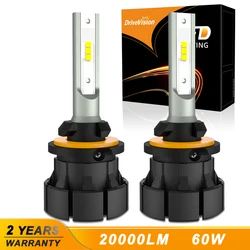 DRIVEVISION-H27 880 881 LED 전구, P13W 9012 H10 LED 5202 자동차 안개등 운전 주간 주행 램프 자동 12V 20000LM 6000K 화이트, 2 개