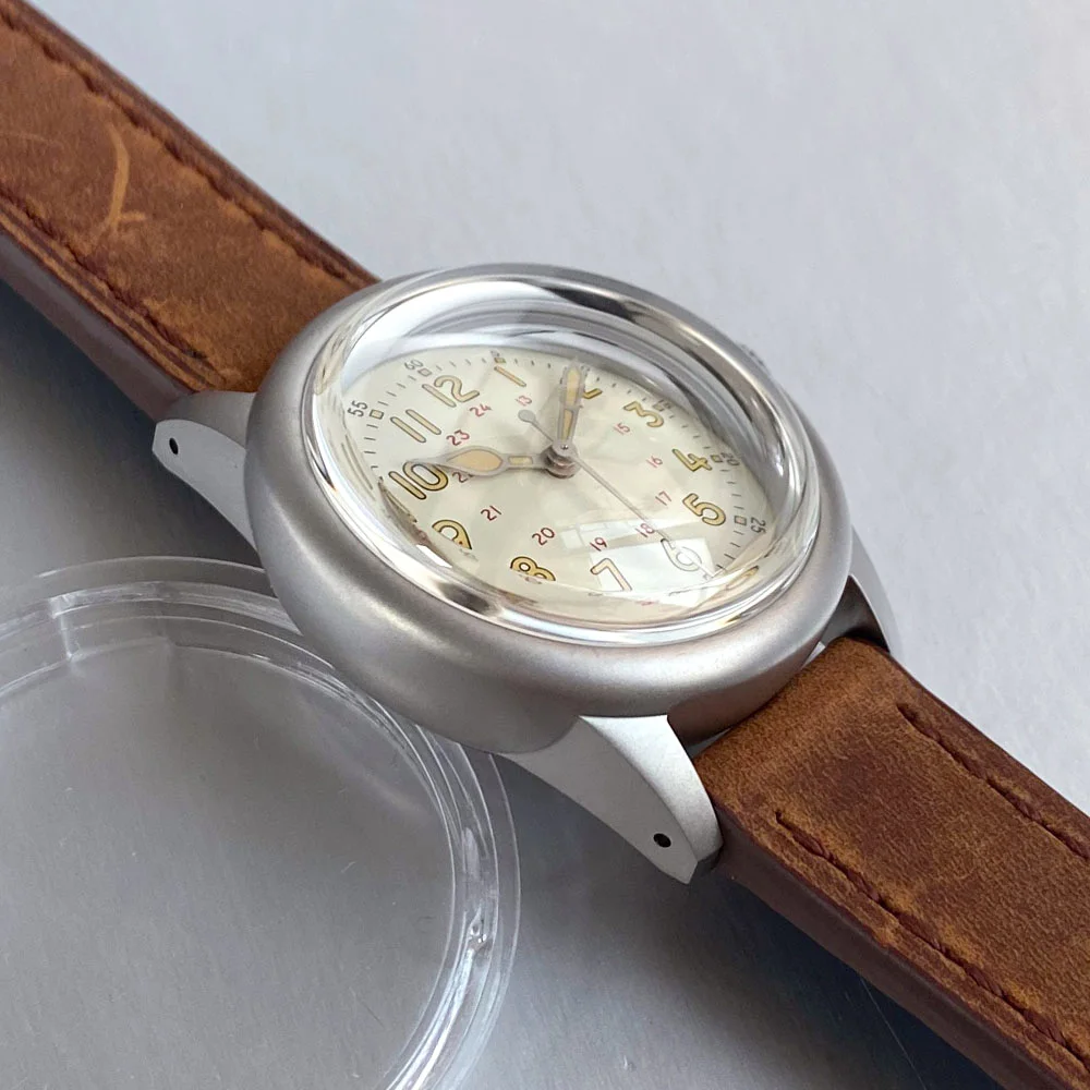 Tandorio العسكرية 36 مللي متر مزدوج الياقوت والكريستال والزجاج الأرقام العربية 200 متر مقاوم للماء NH35A التلقائي الميكانيكية الرجعية الساعات