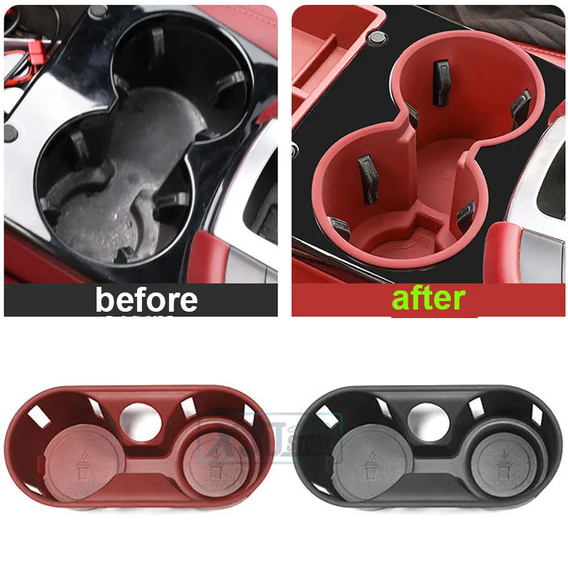 

Fit for Porsche Cayenne 2018 2019 2020 2021 2022 2023 2024 2025 Center Console Armrest Box Tray Silicone Cup Holder Storage Box