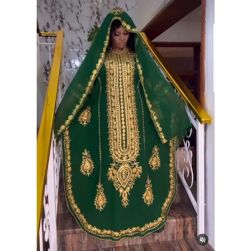 Moroccan Dubai Kaftans Farasha Stones Work Abaya Fancy Long Dress Dress European and American Fashion Trend