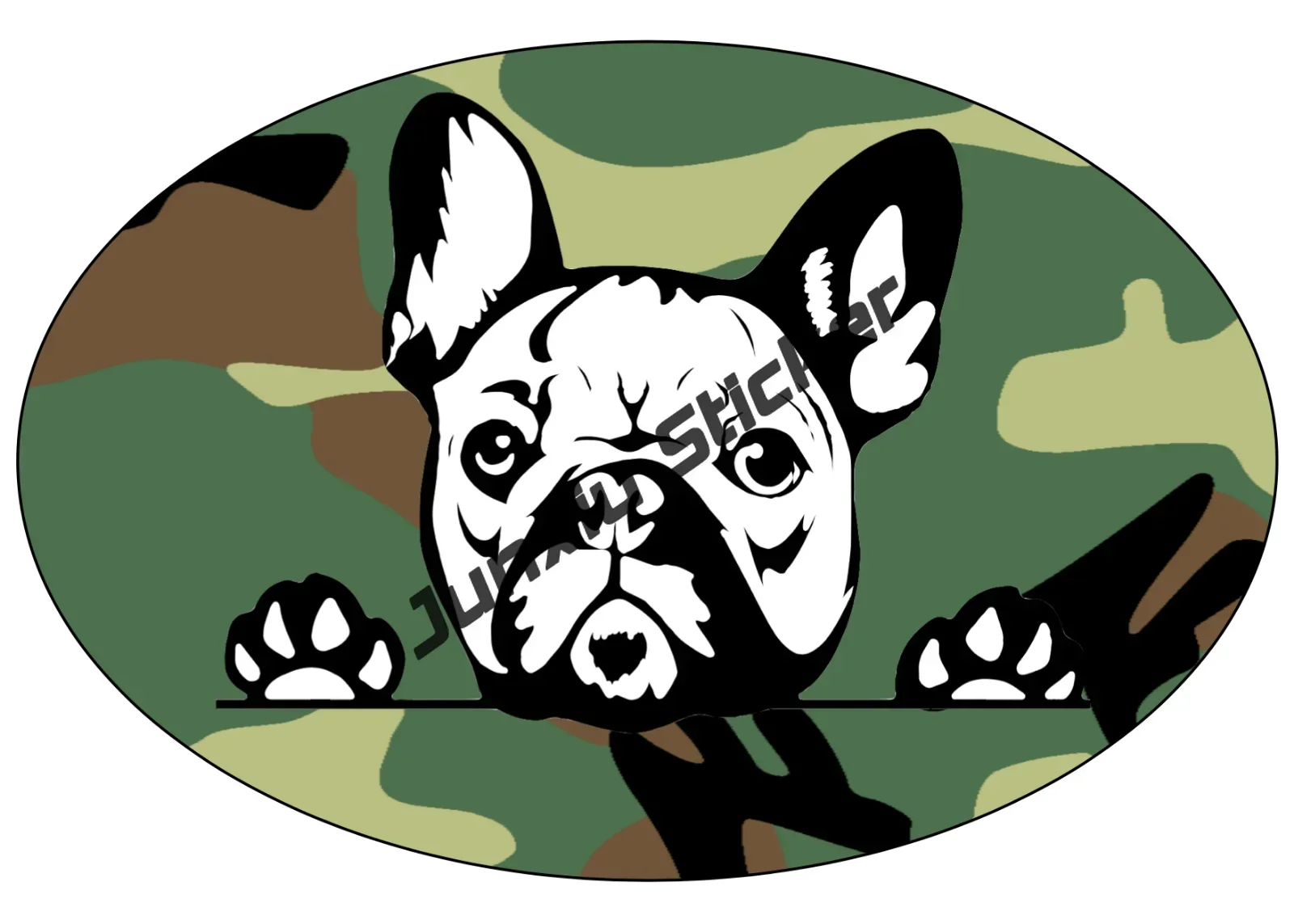 Cartoon Animal French Bulldog Holographic Decal Dog Paws Breed Bumper Sticker for Laptops Tumblers Windows Cars Trucks Walls