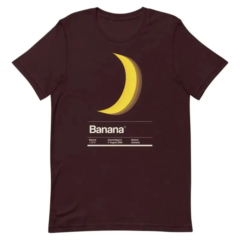 

Minimalist Banana Shirt Cotton Tees Short Sleeve T Shirt O-Neck Clothing Summer