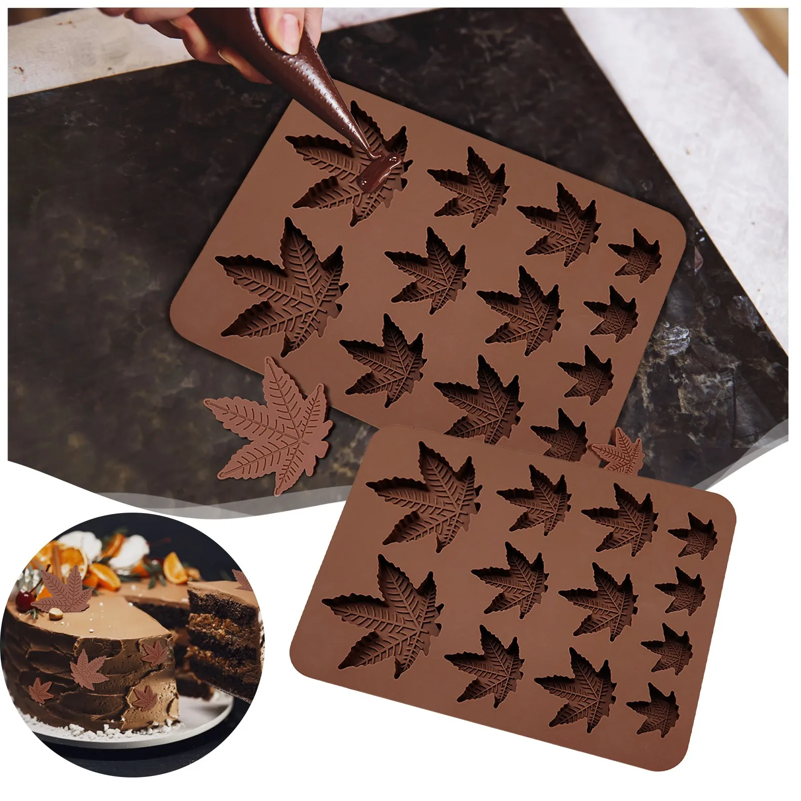 Maple Leaf Silicone Mold Fondant Candy Chocolate Mould Chocolate Cupcake Moulds DIY Cake Decorating Tools Kitchen Baking Molds